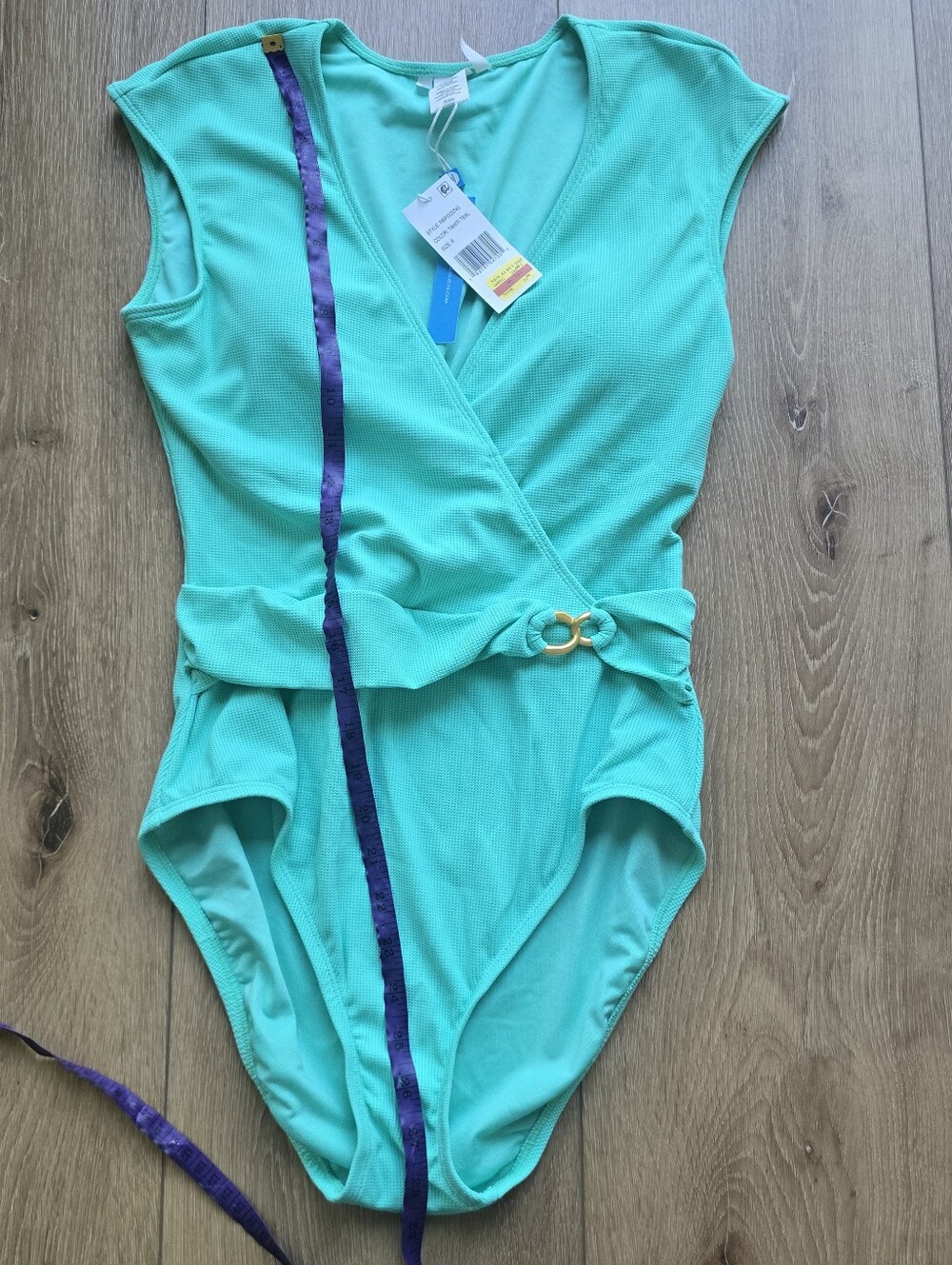 Bleu Rod Beattie Pique Ole Cap Sleeve Surplice Plunge One Piece Swimsuit 8 - Picture 8 of 12
